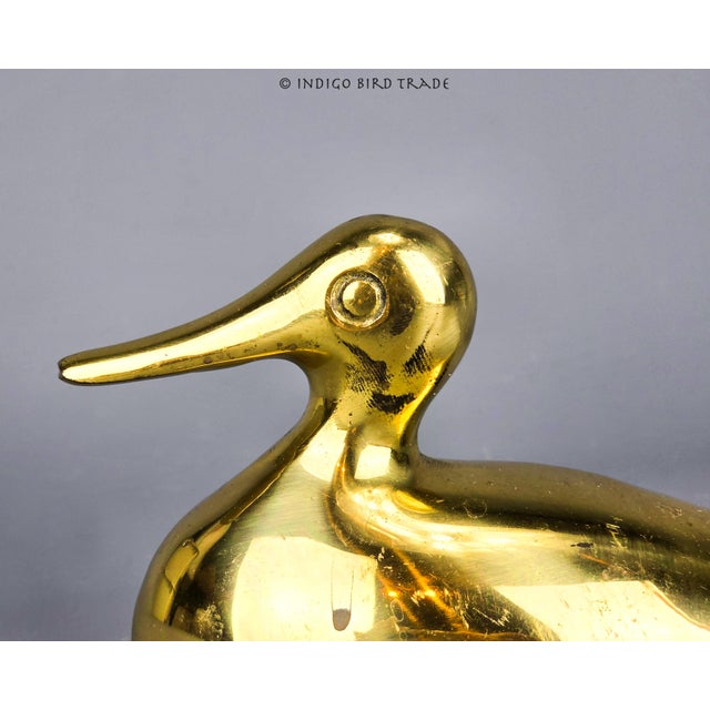 Vintage Solid Brass Duck Figurine Paperweight This lovely solid brass duck features neat details. Heavy enough to serve as...
