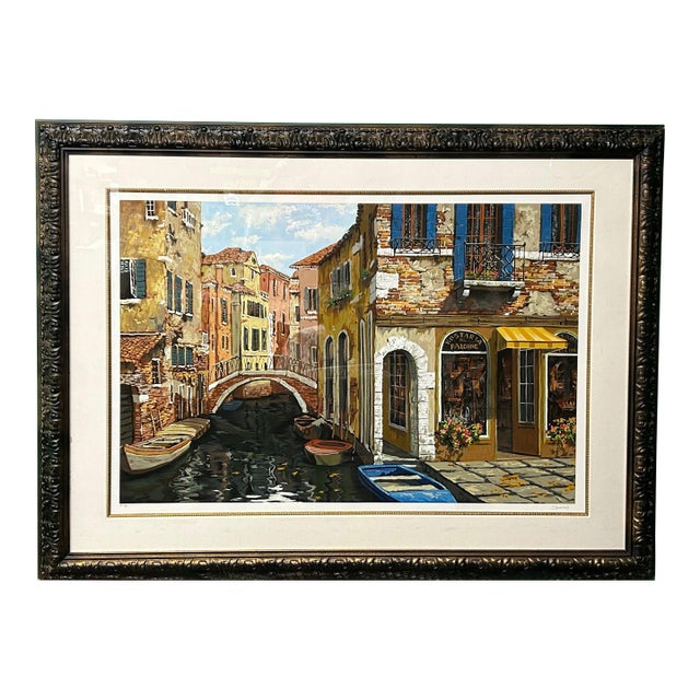 1990s Large Signed Serigraph “Autumn in Venice” by Viktor Shvaiko – Artist’s Proof Ap 13/15, Framed For Sale