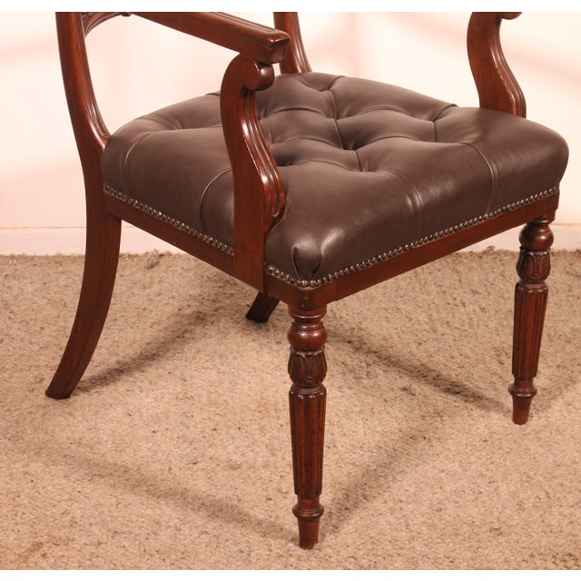 Antique Regency Office Chair in Mahogany, 1810 For Sale - Image 10 of 13