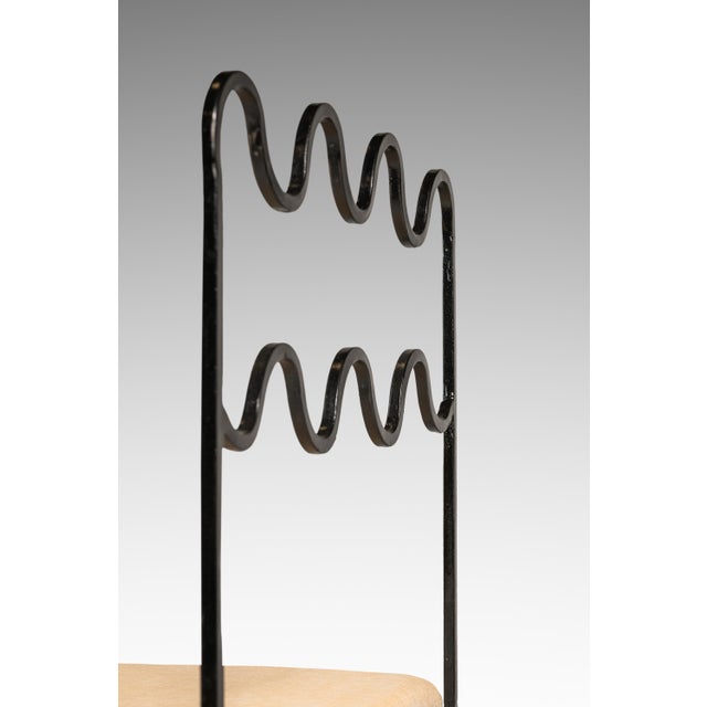 Set of Two (2) Méandre Side Chairs in Wrought Iron Inspired by Jean Royère Produced by Design Frères, Usa, C. 2000s For Sale - Image 16 of 18