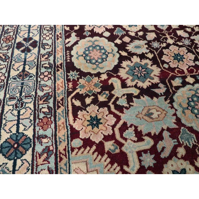Rustic Galerie Shabab Collection Early 20th Century Indian Agra Accent Rug For Sale - Image 3 of 6