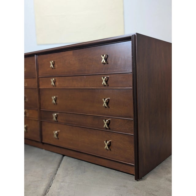 Mid Century Modern Walnut Dresser by Paul Frankl for Johnson Furniture, C1950s For Sale In Los Angeles - Image 6 of 18