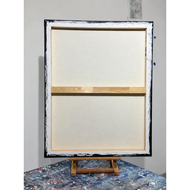 2020s "Blue Chiffon No.7" Ready to Hang Abstract Organic Painting on Canvas For Sale - Image 5 of 8