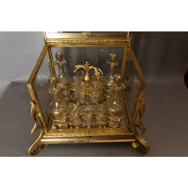 Gilt Bronze Liquor Cabinet Set, Set of 18 For Sale - Image 10 of 14