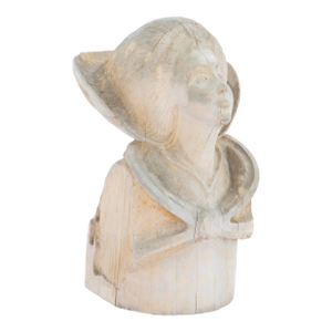 Carved Wood Female or Angel With Breastplate Design
