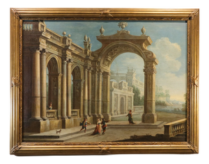 Pier Francesco Garola, Architectural Capriccio Landscape, 1700, Oil on Canvas