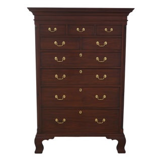 Henkel Harris Cherry 9 Drawer Tall Chest For Sale