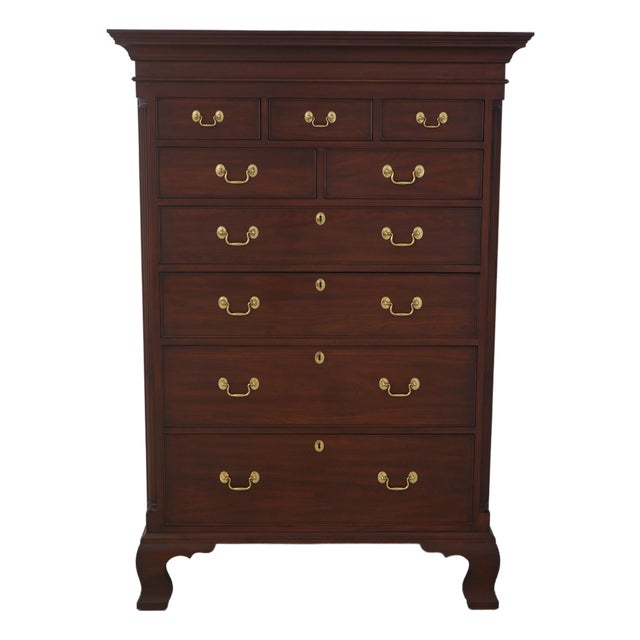 Henkel Harris Cherry 9 Drawer Tall Chest For Sale