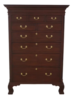 Henkel Harris Cherry 9 Drawer Tall Chest
