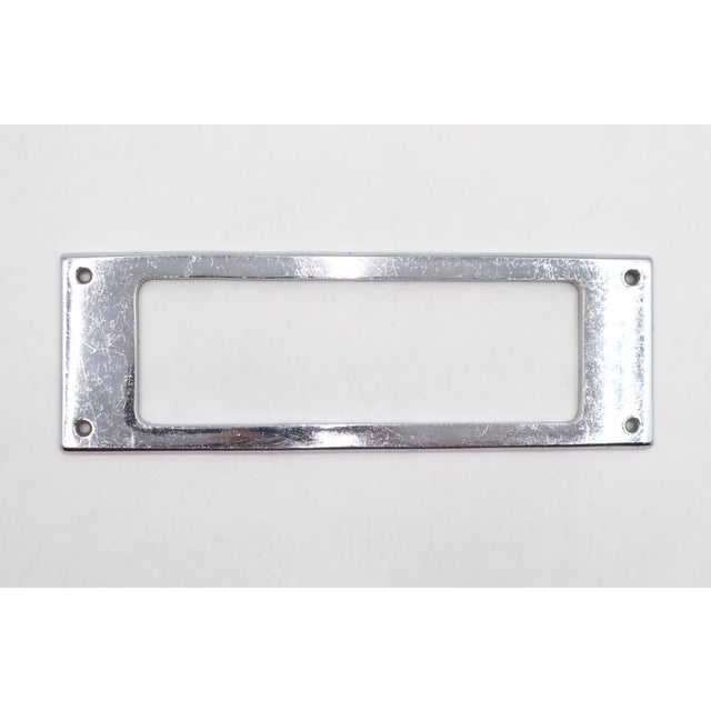 Vintage 9.875 In. Rectangular Chromed Brass Mail Slot Set For Sale - Image 6 of 8