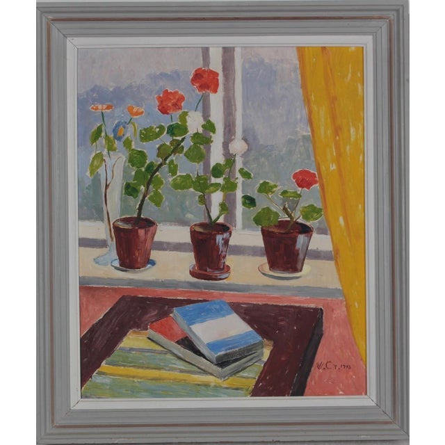 Unknown, Books and Blossoms, 1950s, Oil on Panel, Framed For Sale - Image 18 of 18