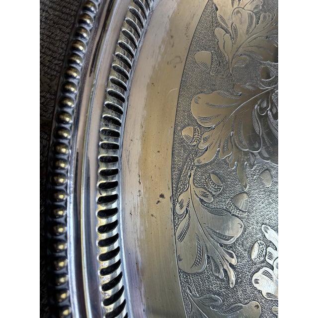 19th Century Monumental Silver Plate Reticulated Tray For Sale - Image 5 of 16