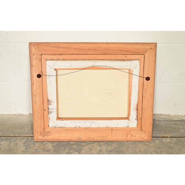Rikard Lindström Original Signed Oil Painting on Canvas of Ships in Harbor in Carved Wood Frame For Sale - Image 12 of 13