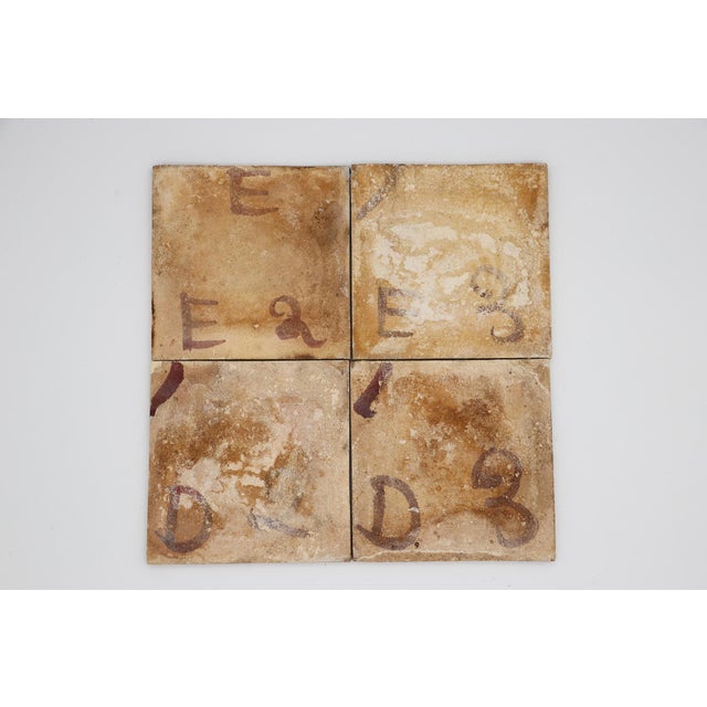 Blue 19th Century Set of Four Tiles Depicting a Couple, Portuguese For Sale - Image 8 of 10