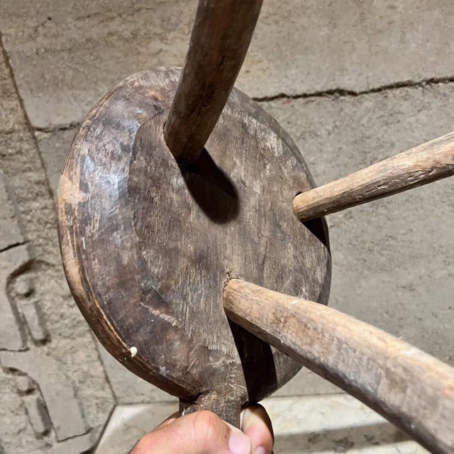Gray 1900s French Milking Stool Rustic Farmhouse For Sale - Image 8 of 8