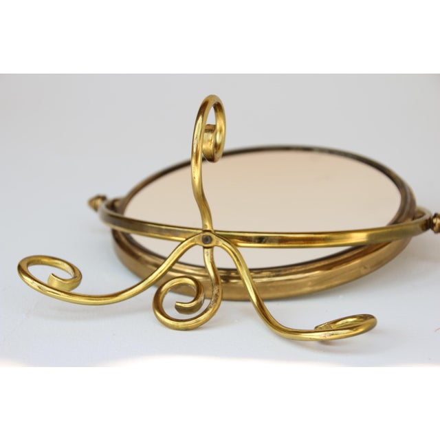 Antique English Brass Shaving Magnifying Mirror, 1910s For Sale - Image 5 of 7