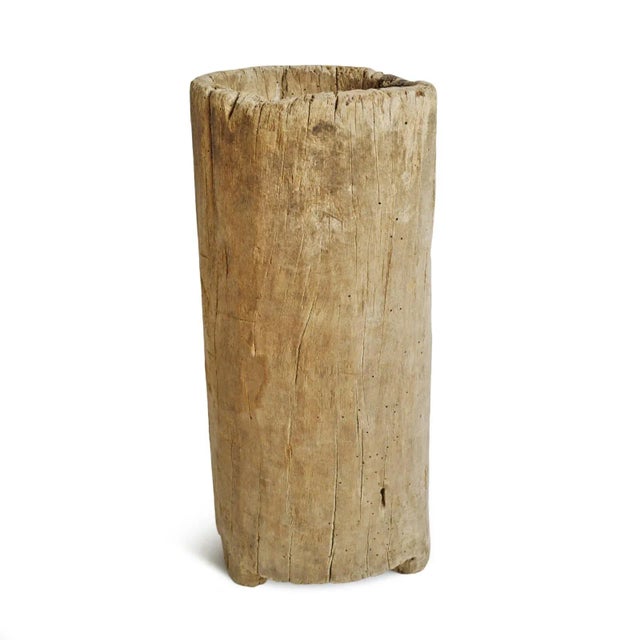 Rustic Mid 20th Century Vintage Naga Wood Trunk Pot For Sale - Image 3 of 5