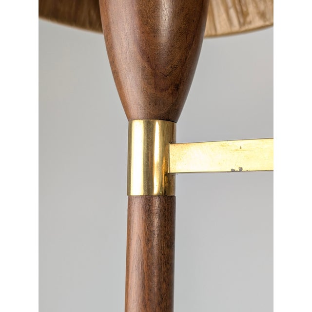 1950s Danish 5-Arm Chandelier in Wood and Brass, 1950s For Sale - Image 5 of 18