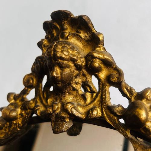 Gold Vintage Baroque Italian Oval Wall Mirror For Sale - Image 8 of 9