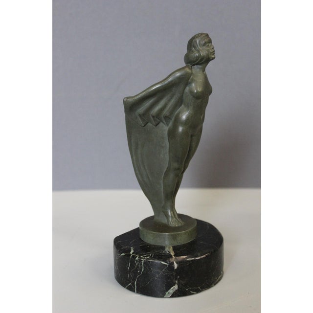 Figure of Young Woman with a Veil by Max Le Verrier, 1930s For Sale - Image 10 of 13