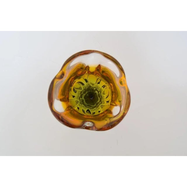 Orange Art Glass Vase attributed to Josef Hospodka for Glasswork Chribska, 1960s For Sale - Image 8 of 11