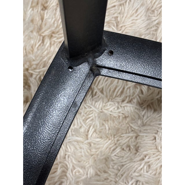 Black 1990s Brown Jordan End Table Heavy Aluminum Glass Apron Attributed For Sale - Image 8 of 9