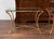 Metal Pair of Midcentury Gilt Bronze Glass Tops Console Tables with Faux Bois Motifs For Sale - Image 7 of 12