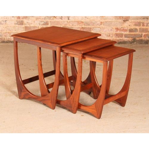 Mid Century G-plan Astro teak nest of tables, circa 1960s. Excellent restored condition. W 50cm D 50cm H 51cm