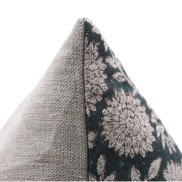 Fabdivine Handmade Block Print Decorative Cushion Cover Thick Linen 16x16 Inch Rajat For Sale - Image 4 of 5
