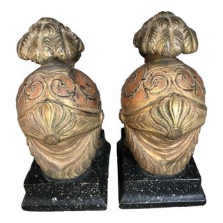 Vintage Borghese Bookends in the Fork of Roman Helmets, a Pair For Sale