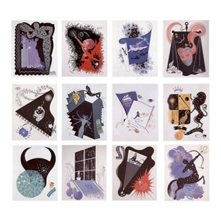 1980s Erte, "The Zodiac Suite" Prints, Framed - Set of 12 For Sale