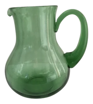 Hand Blown Green Glass Pitcher