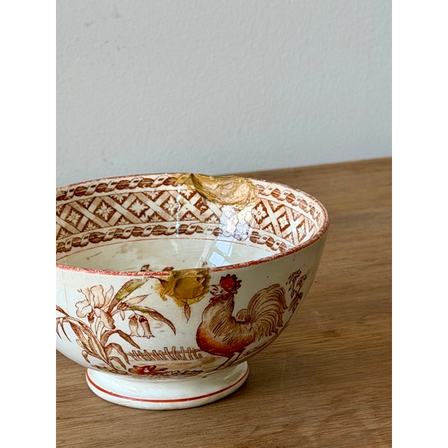 Ceramic 19th Century Petrus Regout “Haan” Rooster Bowl, Maastricht Holland For Sale - Image 7 of 10