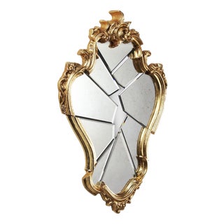Arciduca Wall Mirror with Gold-Plated Wooden Frame by Barberini & Gunnell For Sale