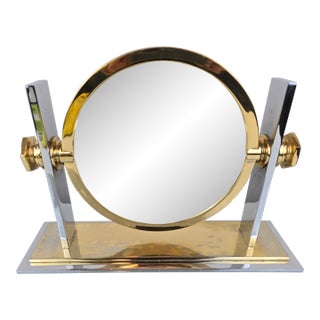 Mid 20th Century Karl Springer Attributed Tabletop Vanity Mirror - Small For Sale