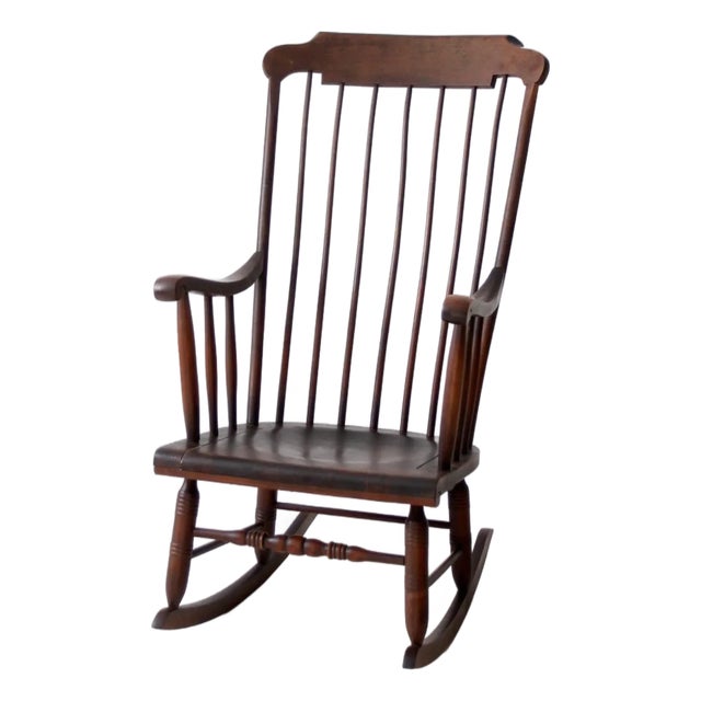 Antique American Windsor Rocking Chair For Sale