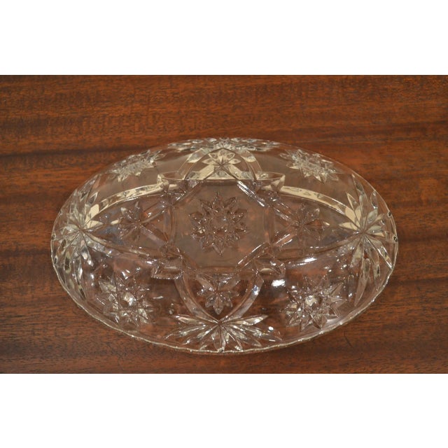 Mid 20th Century Oval Crystal Serving Bowl For Sale - Image 4 of 6