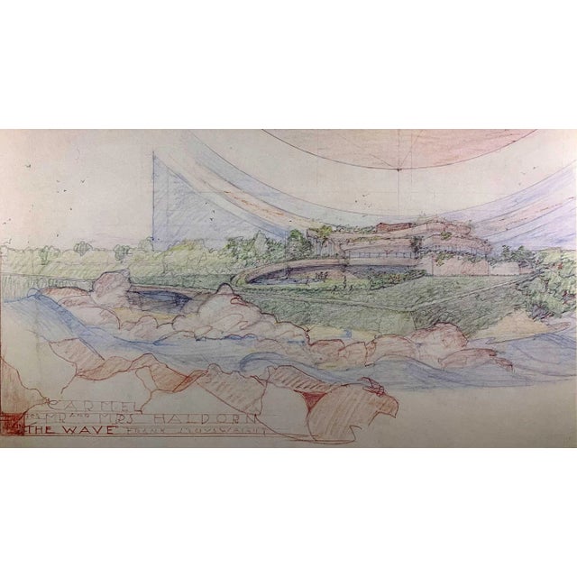 Frank Lloyd Wright Lithograph Sign Stuart Haldorn House "The Wave" 1945 W/Frame For Sale In Atlanta - Image 6 of 9