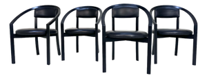 Model Nostro Postmodern Leather Dining Chairs by Anderas Weber for Rosenthal Einrichtung, Germany 1980s, Set of 4