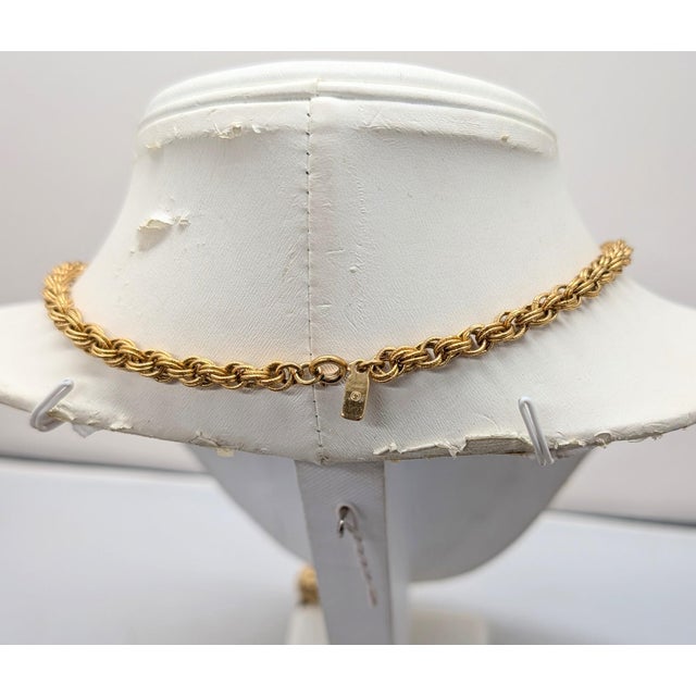 Gold Vintage Signed Monet Book Piece Goldtone Pendant Necklace, 1961 For Sale - Image 8 of 10
