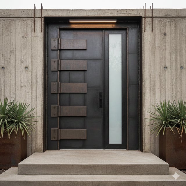 Contemporary Custom Front Entry Door For Sale - Image 3 of 7