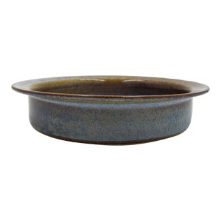 Vintage Zaalberg Holland Dutch Blue & Brown Art Pottery Studio Bowl For Sale