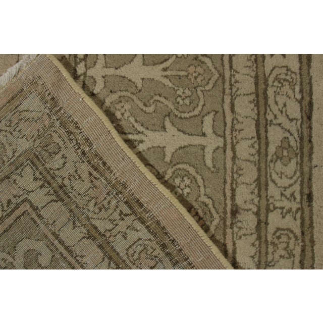 Hand-Knotted Antique Indian Amritsar Rug in Green, Gray, Beige Medallion Pattern For Sale - Image 9 of 9