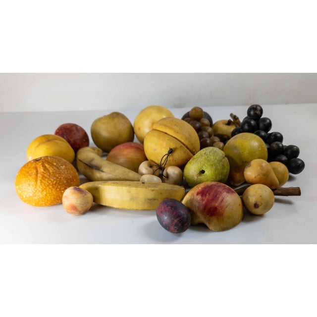 Orange 19th Century Group of 20 Carved Marble and Alabaster Fruit For Sale - Image 8 of 13