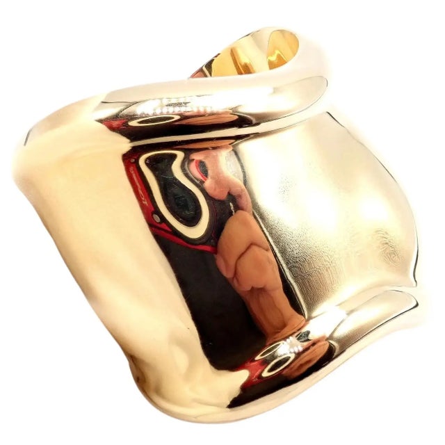 Late 20th Century Tiffany & Co. Peretti Yellow Gold Medium Bone Cuff Bracelet For Sale - Image 10 of 14