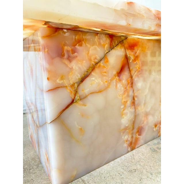 Blush 1970s Pink Onyx Coffee Table For Sale - Image 8 of 11