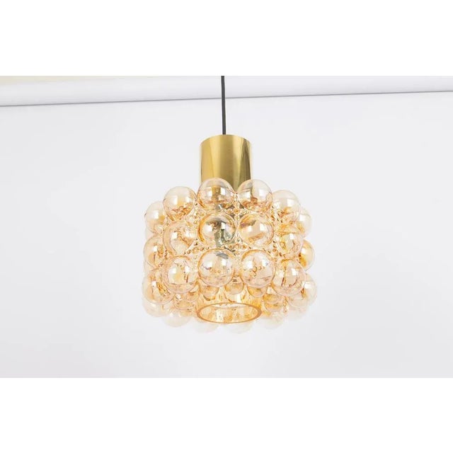 Large Amber Bubble Glass Pendant by Helena Tynell for Limburg, 1970s For Sale - Image 3 of 9