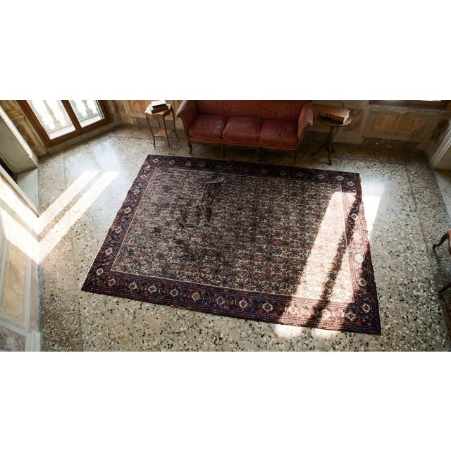 Traditional Ivory Background Color Allover-Floral Design Persian Senneh Carpet on Silk Warp Foundation. For Sale - Image 11 of 11