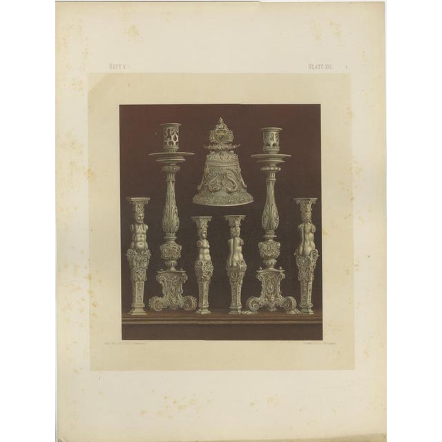 Late 19th Century Bavarian Royal Chapel Decorative Objects, Chromolithographs, Munich, 1874, Set of 2 For Sale - Image 5 of 10