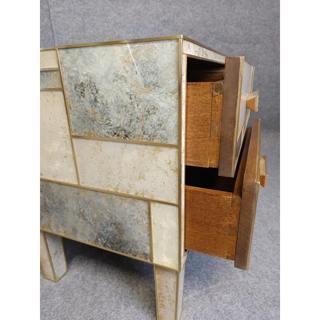 Bedside Tables in Walnut and Stone-Effect Murano Glass from Justfurnituress SRL, Set of 2 For Sale - Image 18 of 18